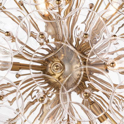 Undulating Disc Natural Brass Sputnik Chandelier