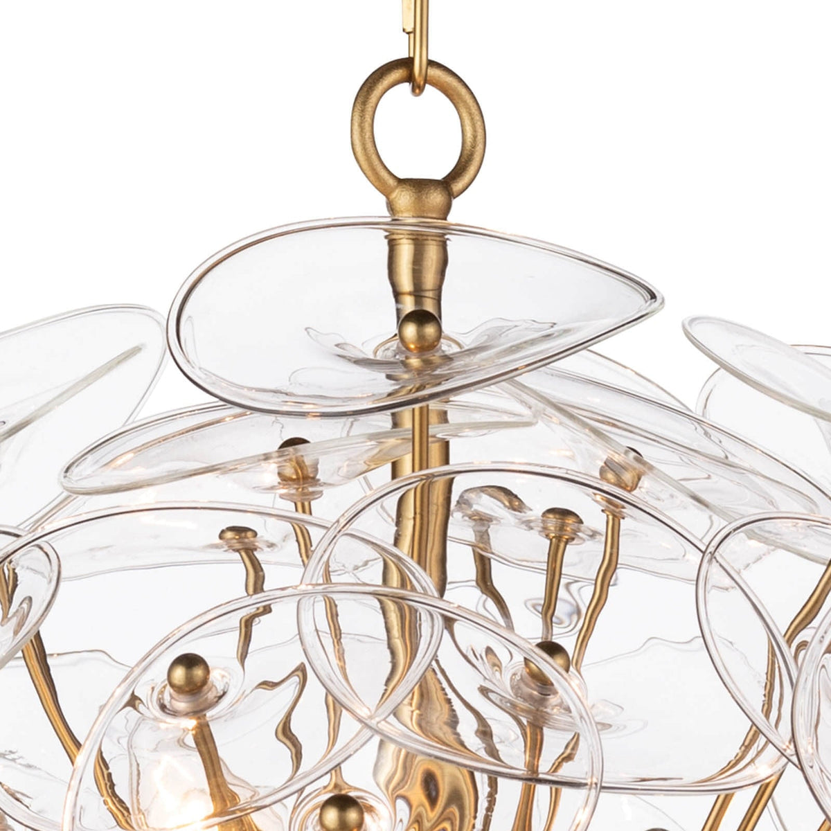 Undulating Disc Natural Brass Sputnik Chandelier