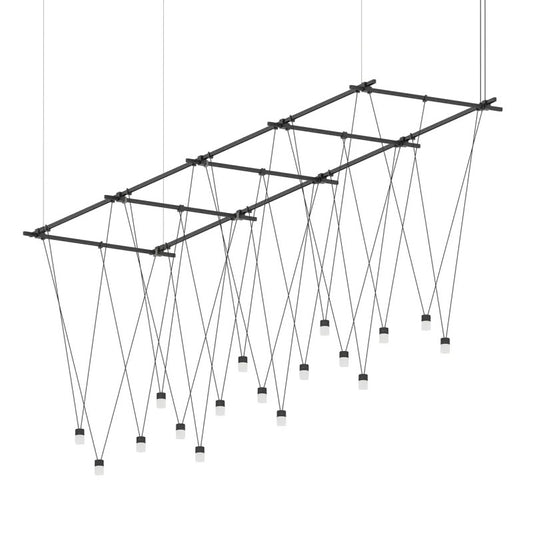 VectorGrid Etched Glass LED Pendant