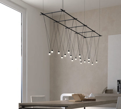 VectorGrid Etched Glass LED Pendant