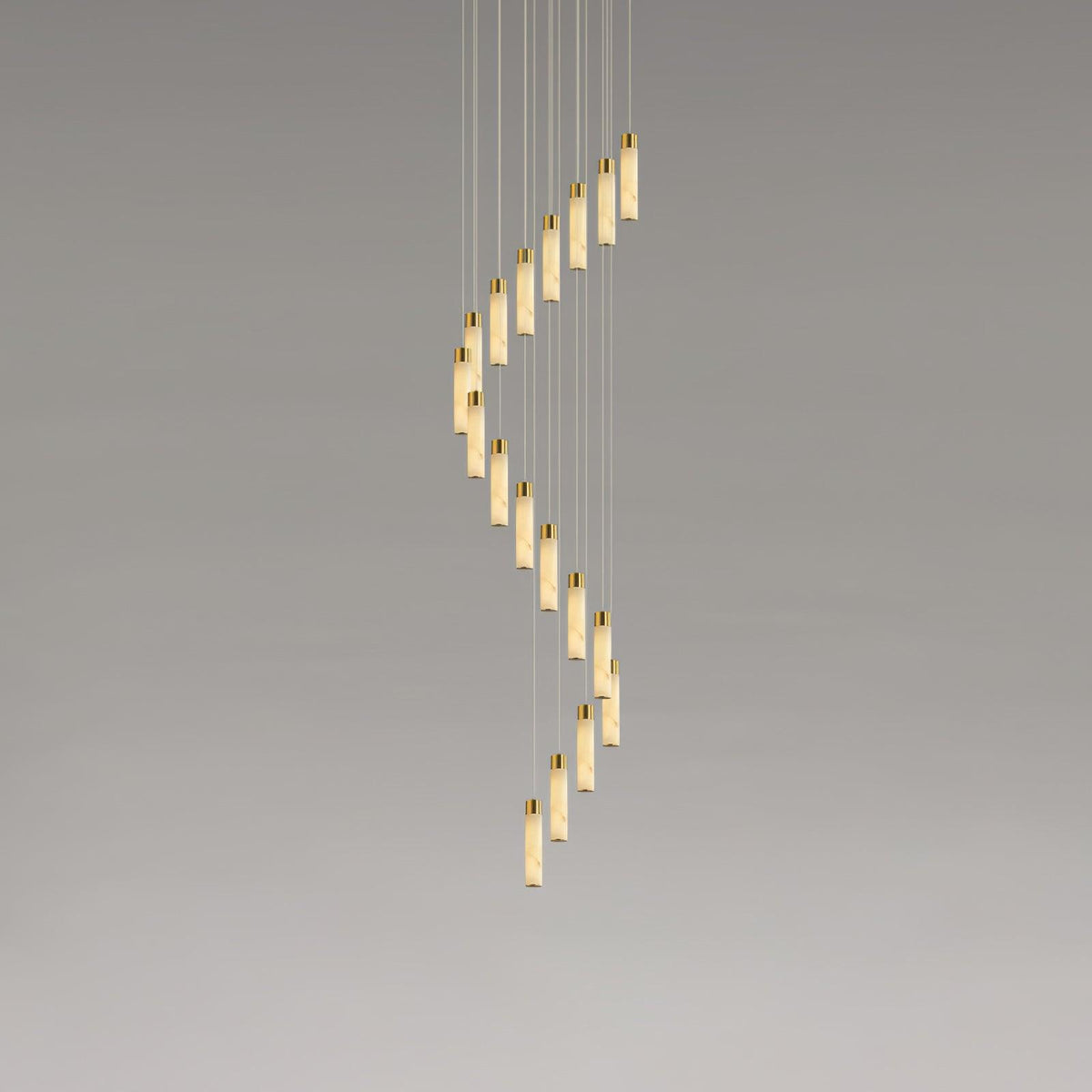 Veinfall Brass Alabaster Multi-Light Chandelier