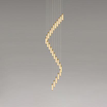 Veinfall Brass Alabaster Multi-Light Chandelier