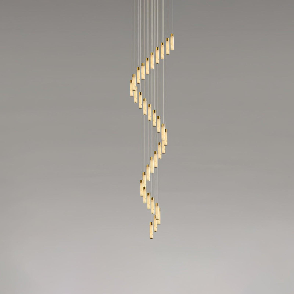 Veinfall Brass Alabaster Multi-Light Chandelier