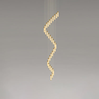 Veinfall Brass Alabaster Multi-Light Chandelier