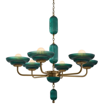 Verdant Peacock Brass Chandelier
