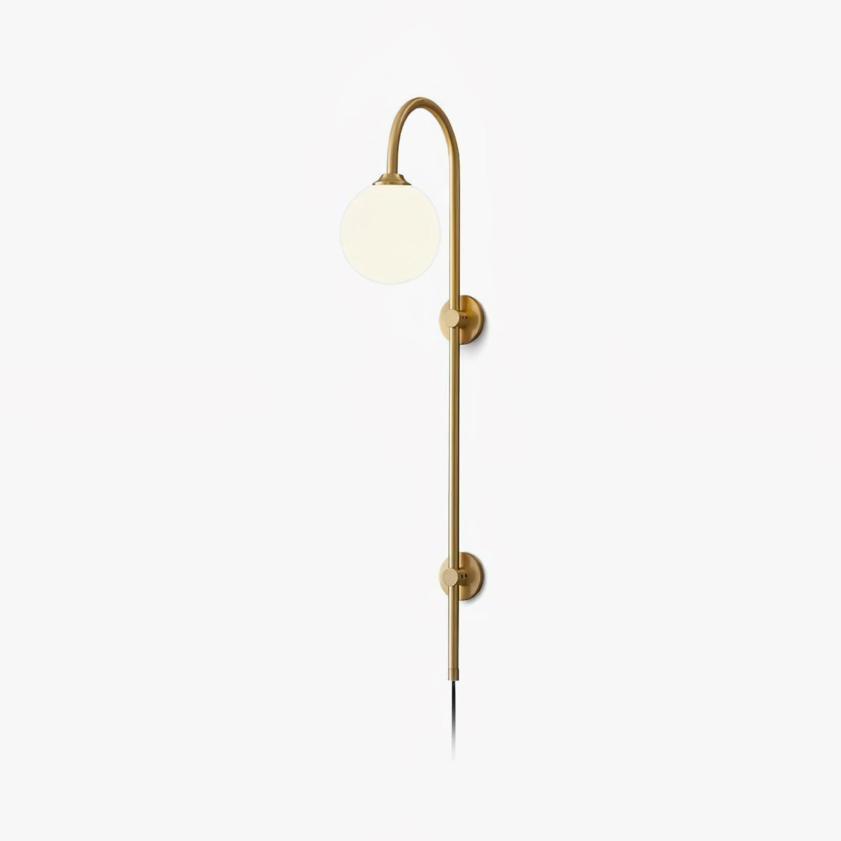 Vertical Globe Gold Plug-In Wall Sconce