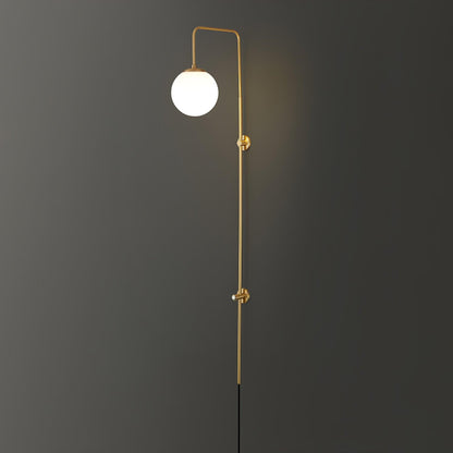 Vertical Globe Gold Plug-In Wall Sconce