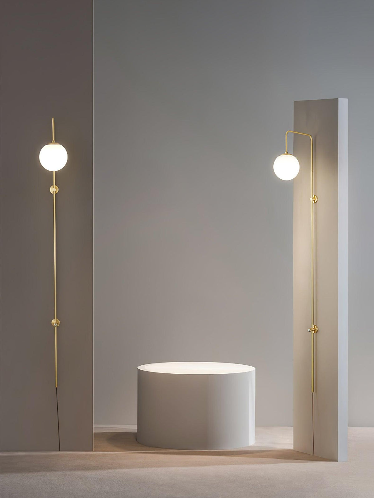 Vertical Globe Gold Plug-In Wall Sconce