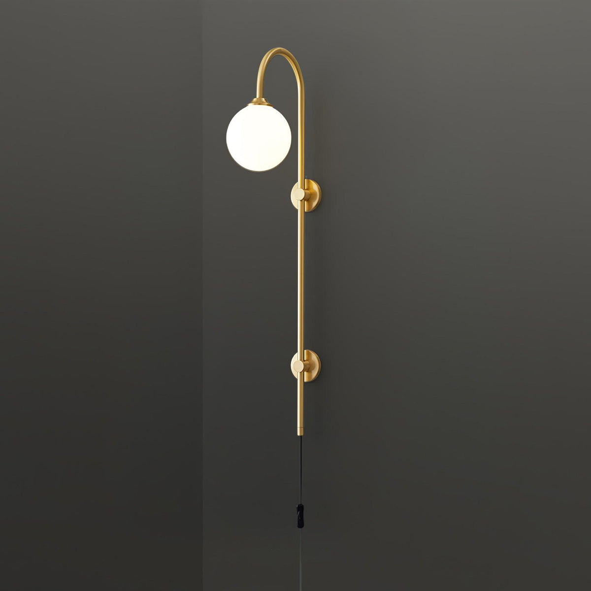Vertical Globe Gold Plug-In Wall Sconce