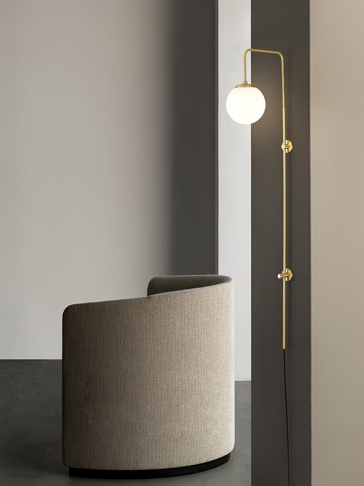 Vertical Globe Gold Plug-In Wall Sconce