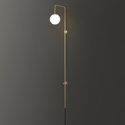 Vertical Globe Gold Plug-In Wall Sconce