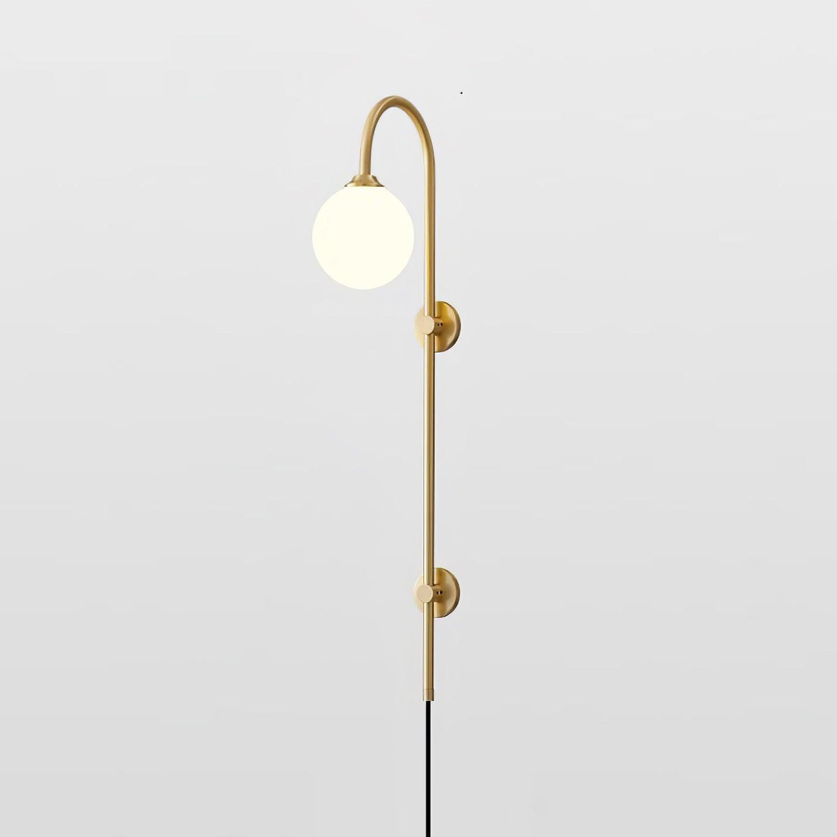 Vertical Globe Gold Plug-In Wall Sconce