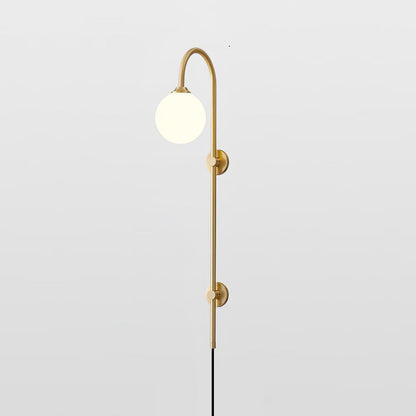 Vertical Globe Gold Plug-In Wall Sconce