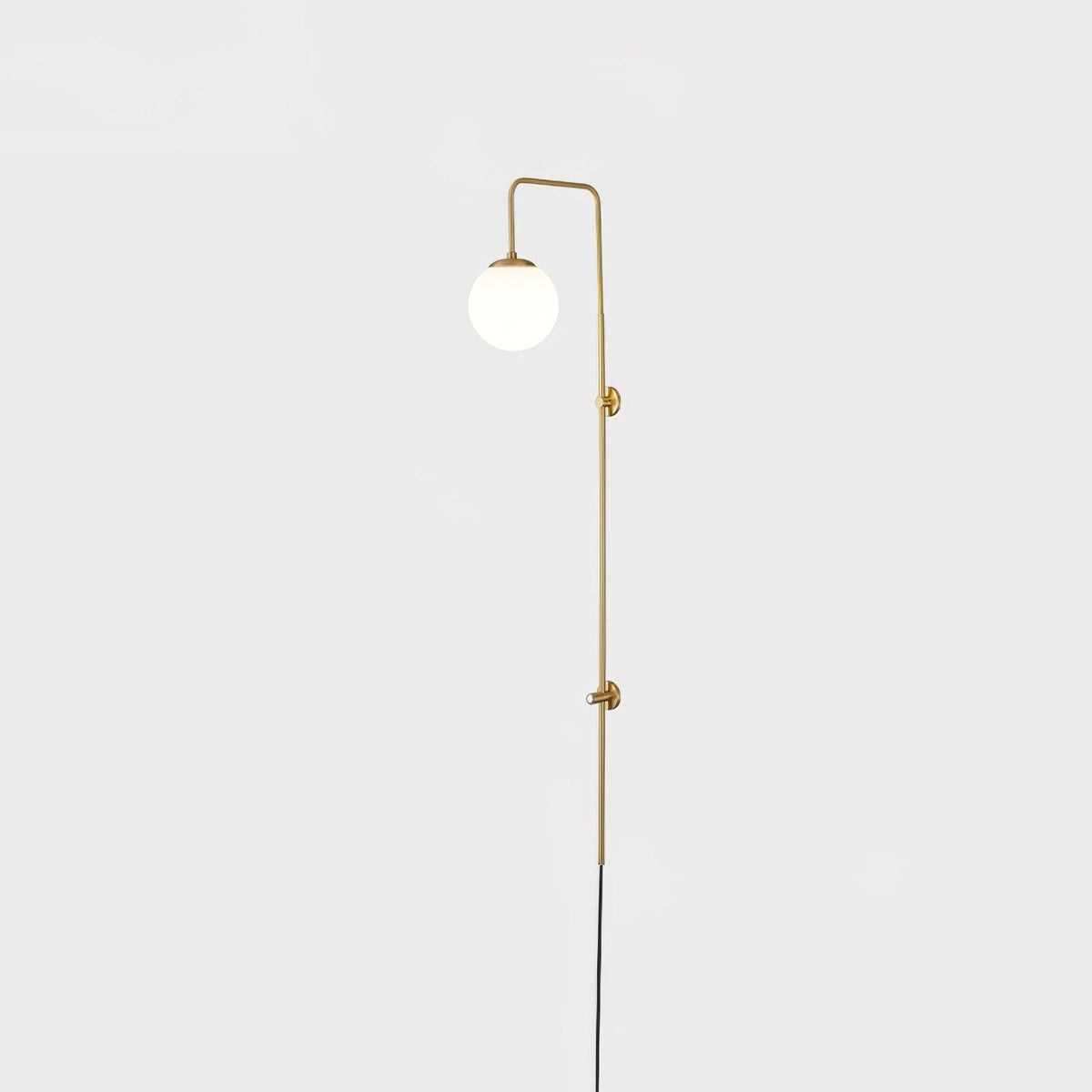 Vertical Globe Gold Plug-In Wall Sconce