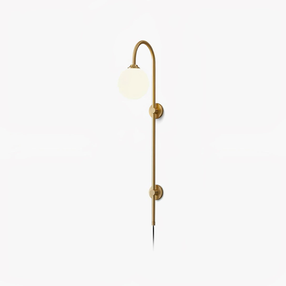 Vertical Globe Gold Plug-In Wall Sconce