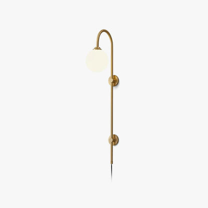 Vertical Globe Gold Plug-In Wall Sconce