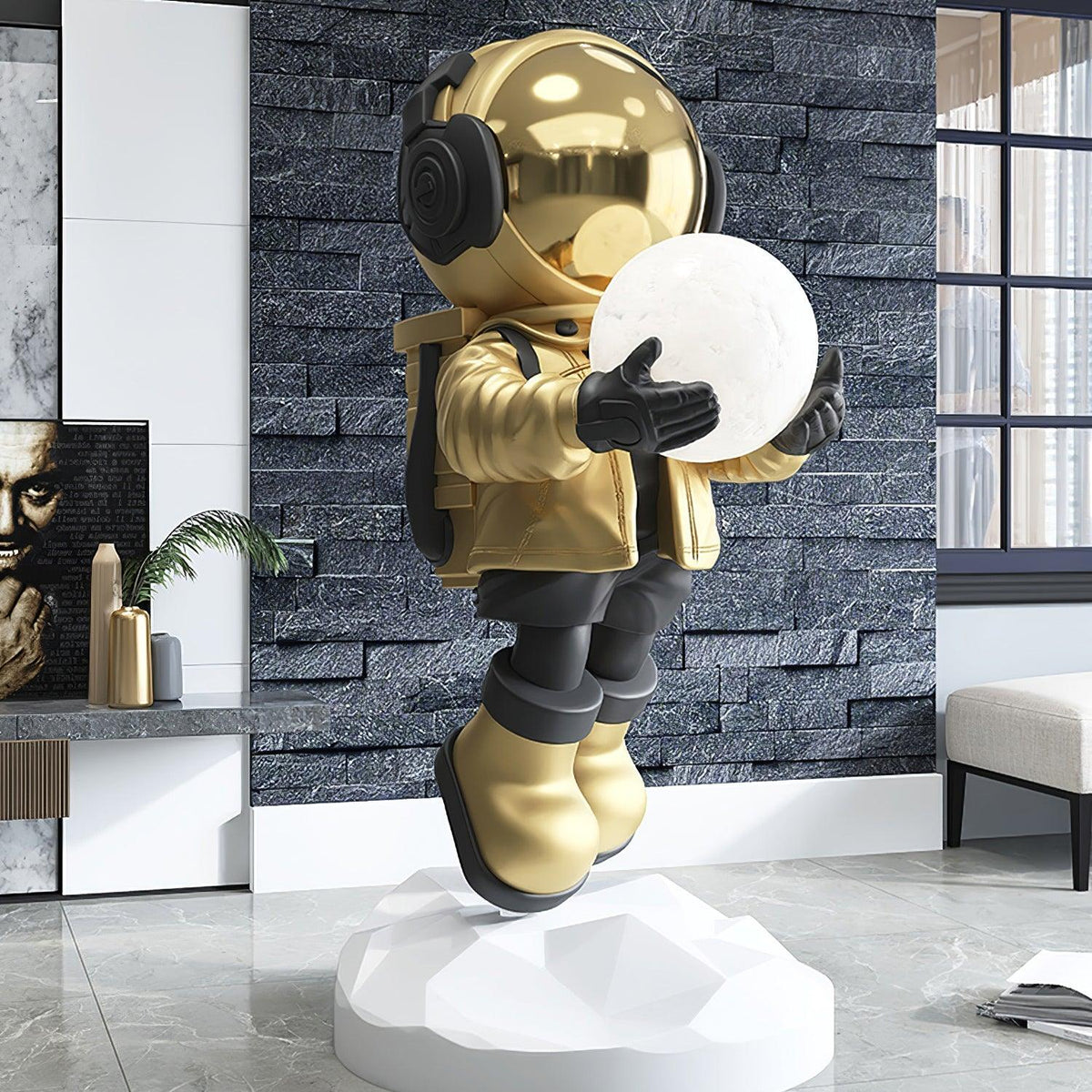 Veylora Chrome Resin Rechargeable Floor Light