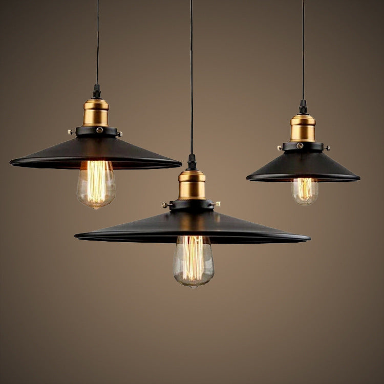 Vintage Black Dress Iron Pendant Light / Black / 26CM