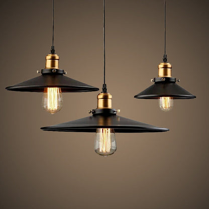 Vintage Black Dress Iron Pendant Light / Black / 26CM