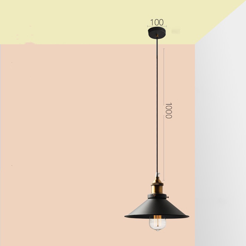 Vintage Black Dress Iron Pendant Light