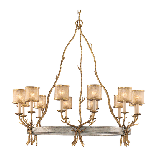 Vintage Gold Twelve-Light Chandelier