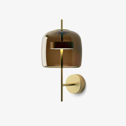 Waisted Glass Gold Black LED Wall Sconce