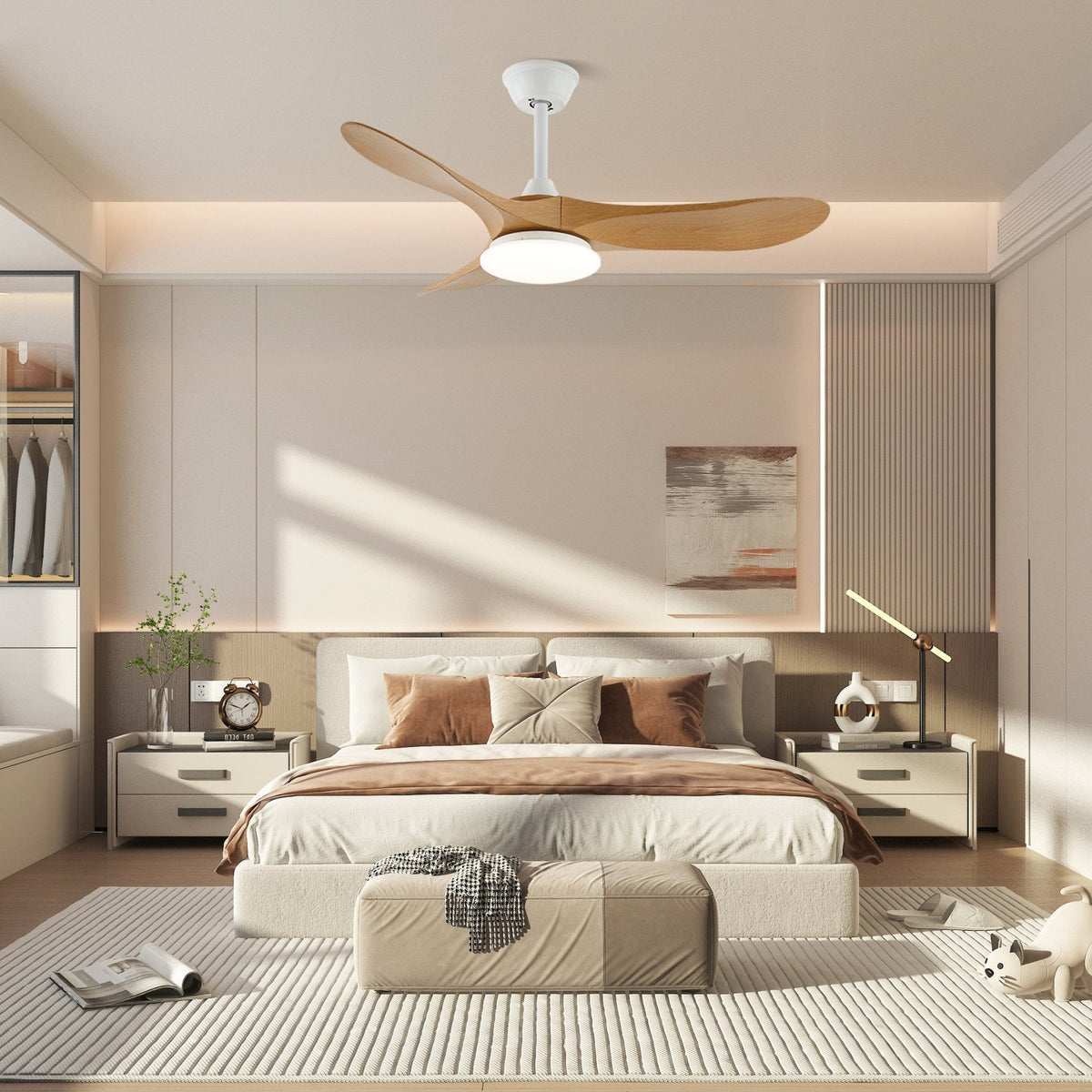 Walnut Airfoil LED Fandelier