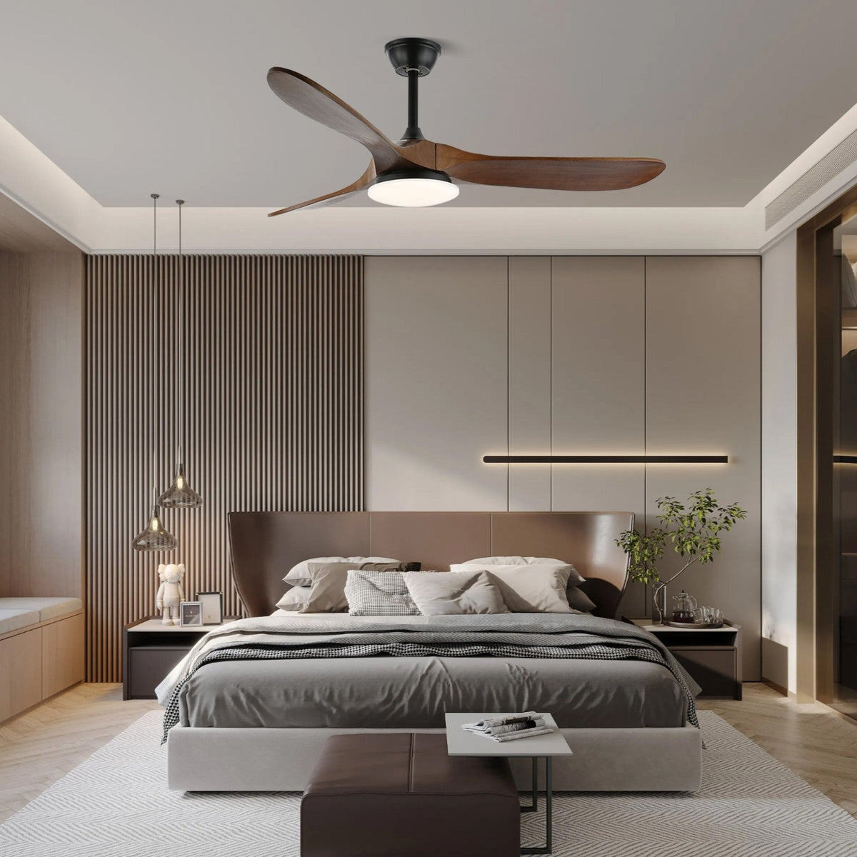Walnut Airfoil LED Fandelier
