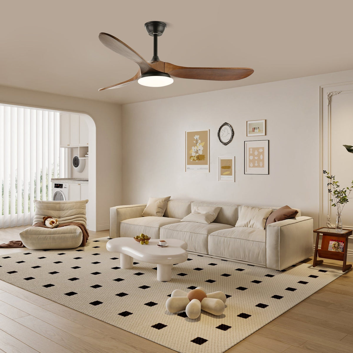 Walnut Airfoil LED Fandelier