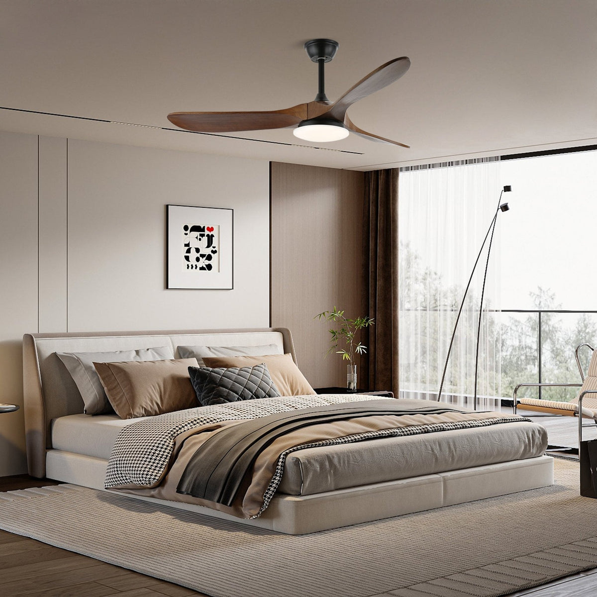 Walnut Airfoil LED Fandelier