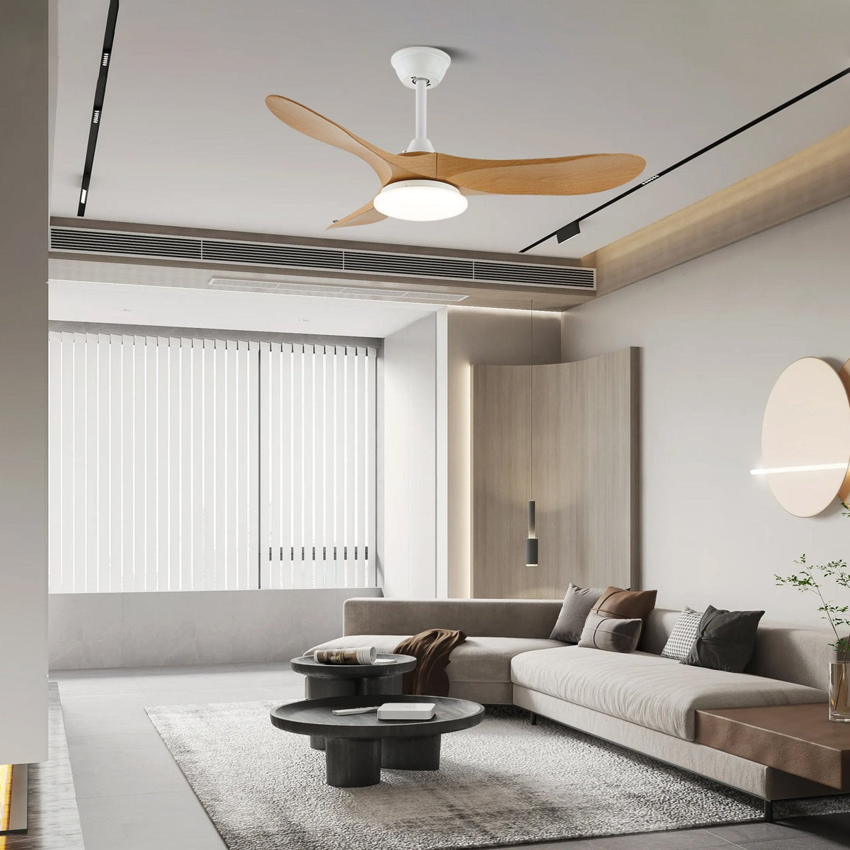 Walnut Airfoil LED Fandelier