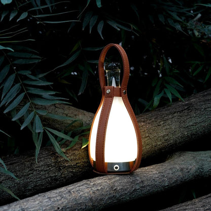Wayfarer Leather Glass LED Table Lamp