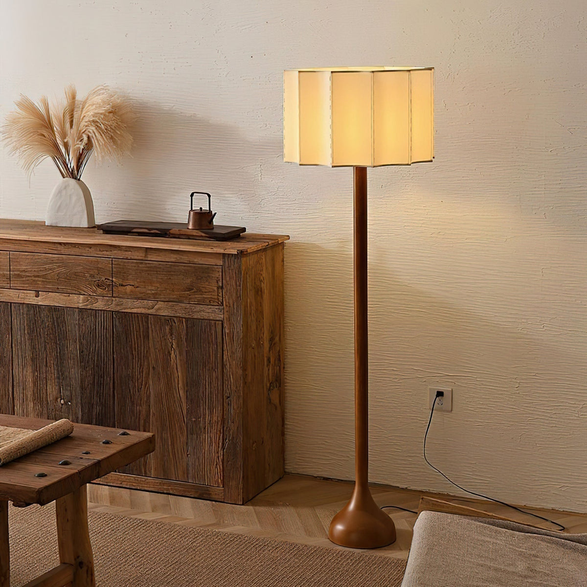 Westridge Walnut Fabric Floor Lamp