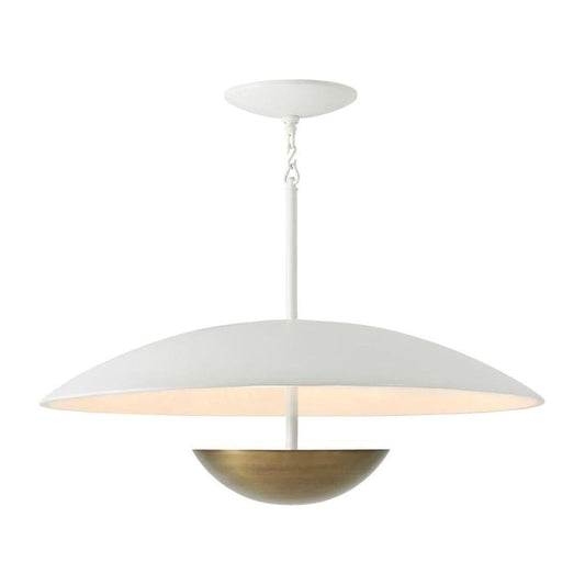 White Composite Bronze Bowl Pendant