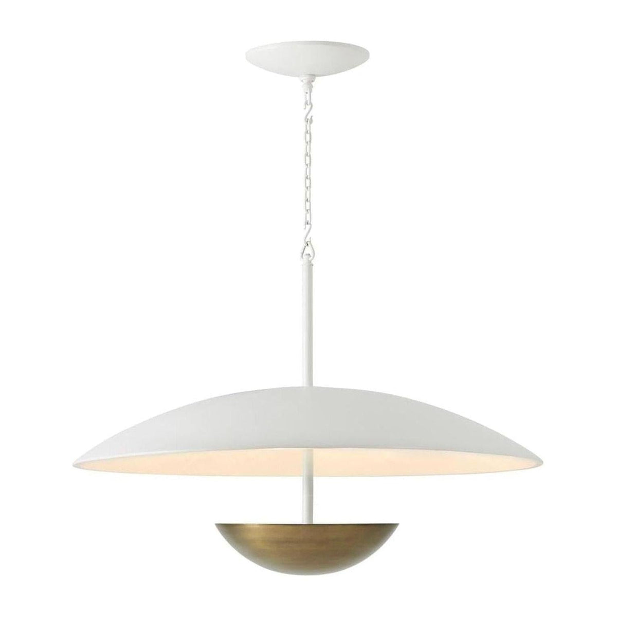 White Composite Bronze Bowl Pendant