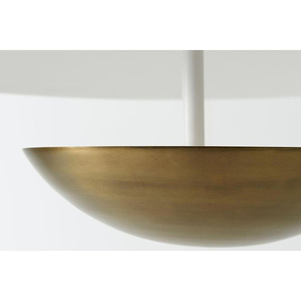 White Composite Bronze Bowl Pendant
