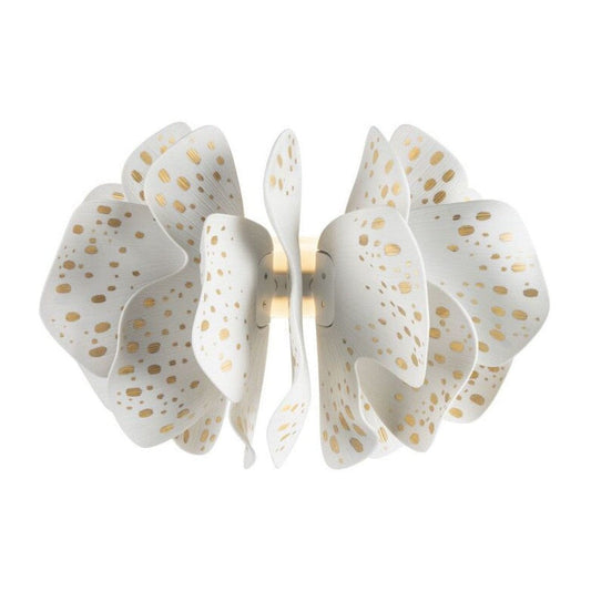 White Porcelain Golden Petal Wall Light