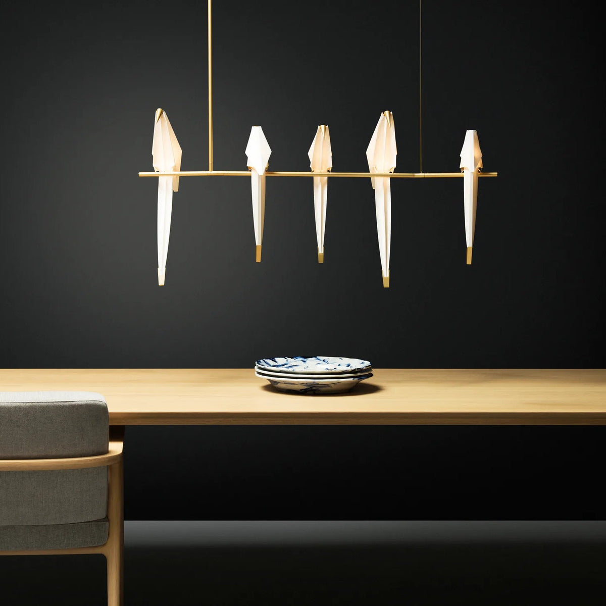 Wingfold Gold LED Multi-Light Chandelier