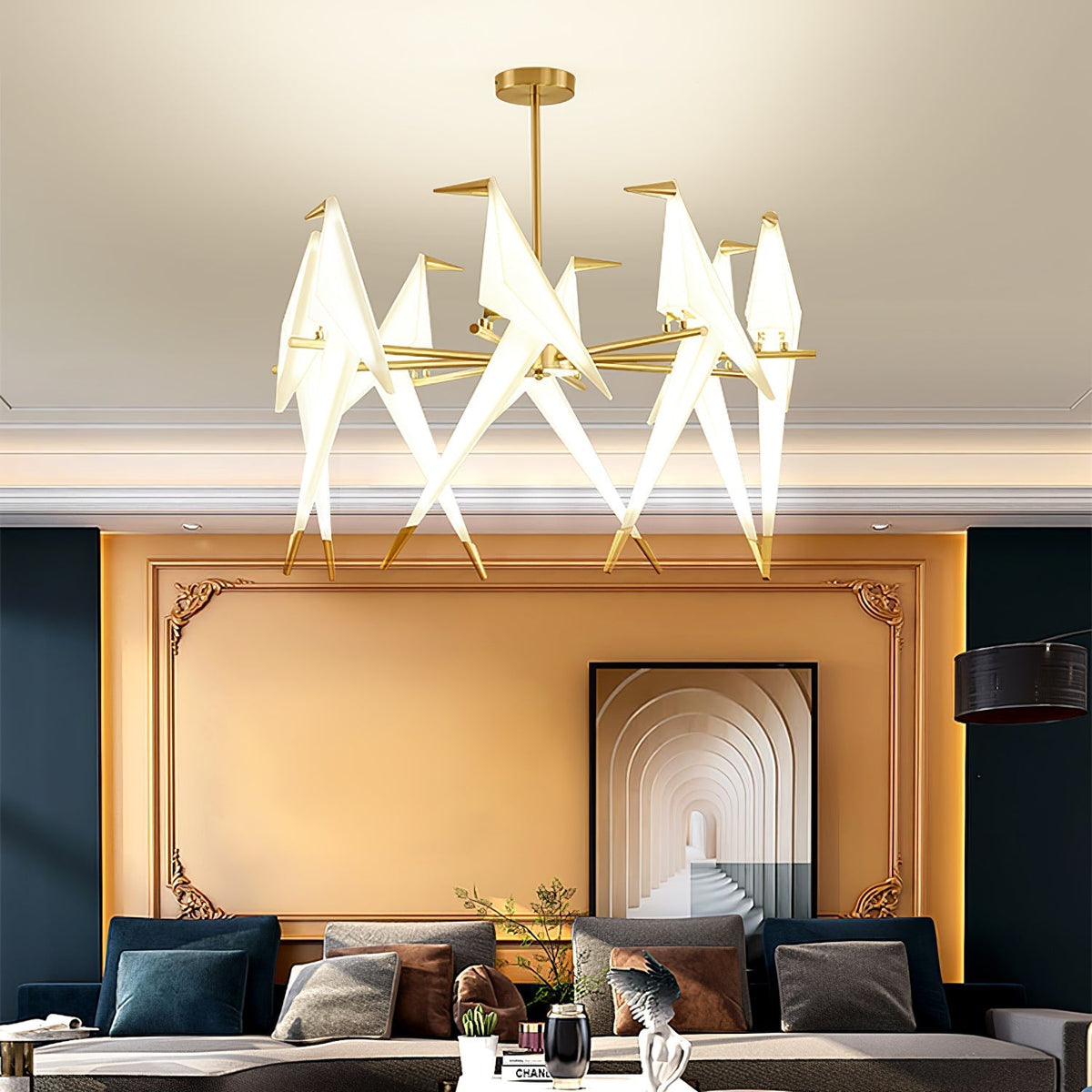 Wingfold Gold LED Multi-Light Chandelier