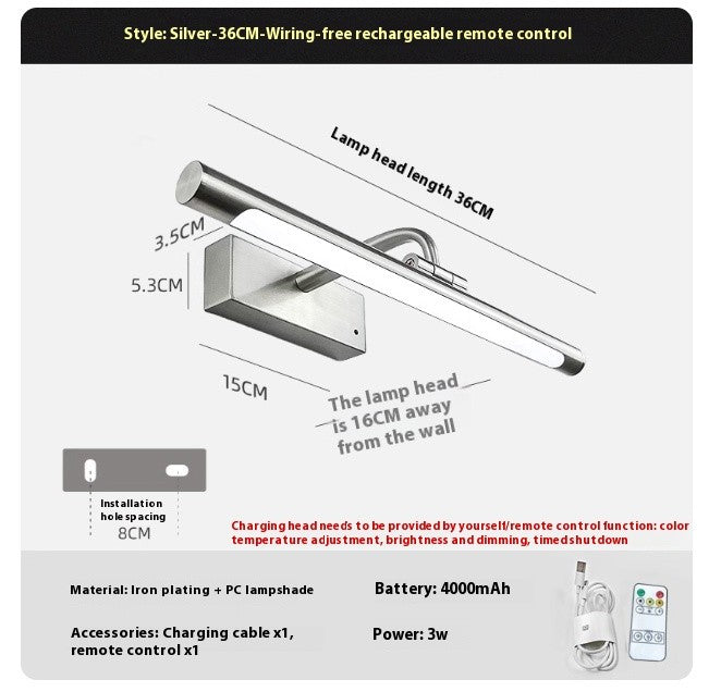 Wireless Rechargeable LED Wall Lamp