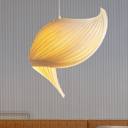 Woven Wood Restaurant Pendant Light