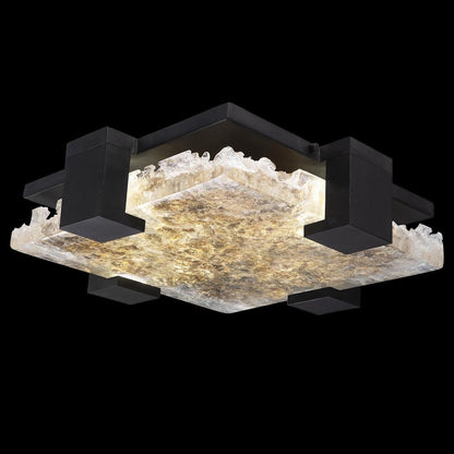 Zen Rake Cast Glass Waterproof LED Ceiling Light