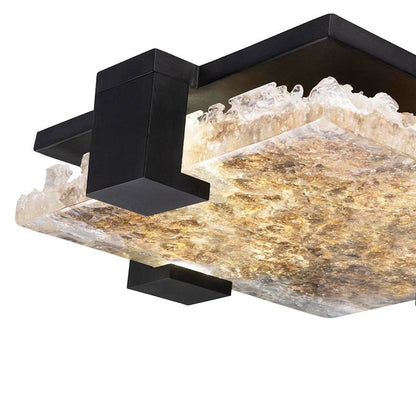 Zen Rake Cast Glass Waterproof LED Ceiling Light
