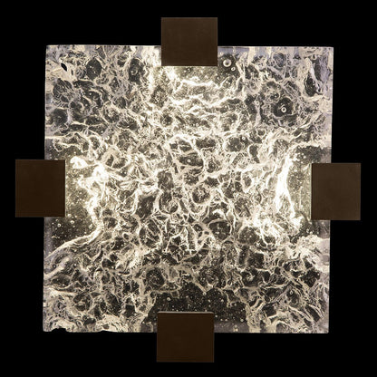 Zen Rake Cast Glass Waterproof LED Ceiling Light