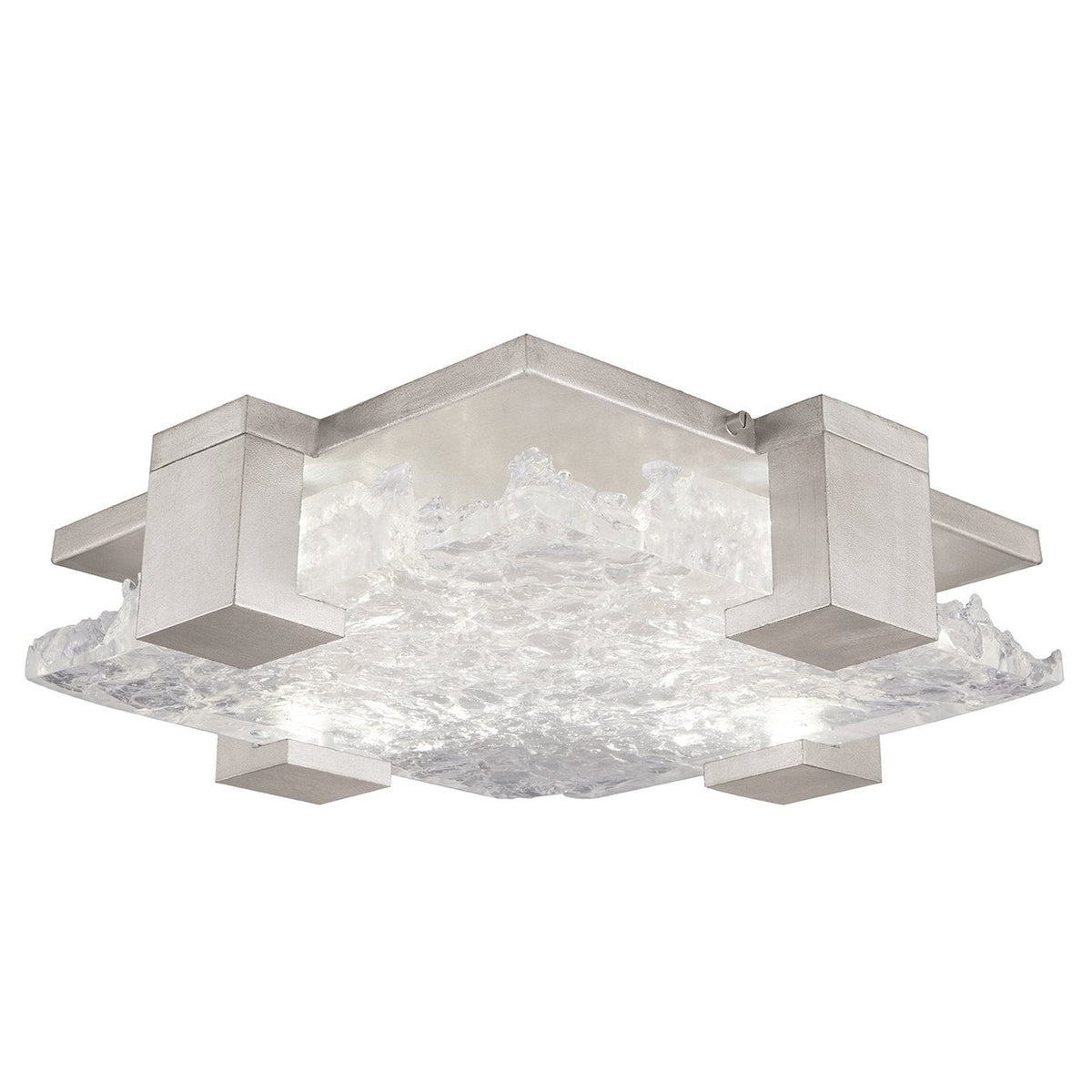 Zen Rake Cast Glass Waterproof LED Ceiling Light