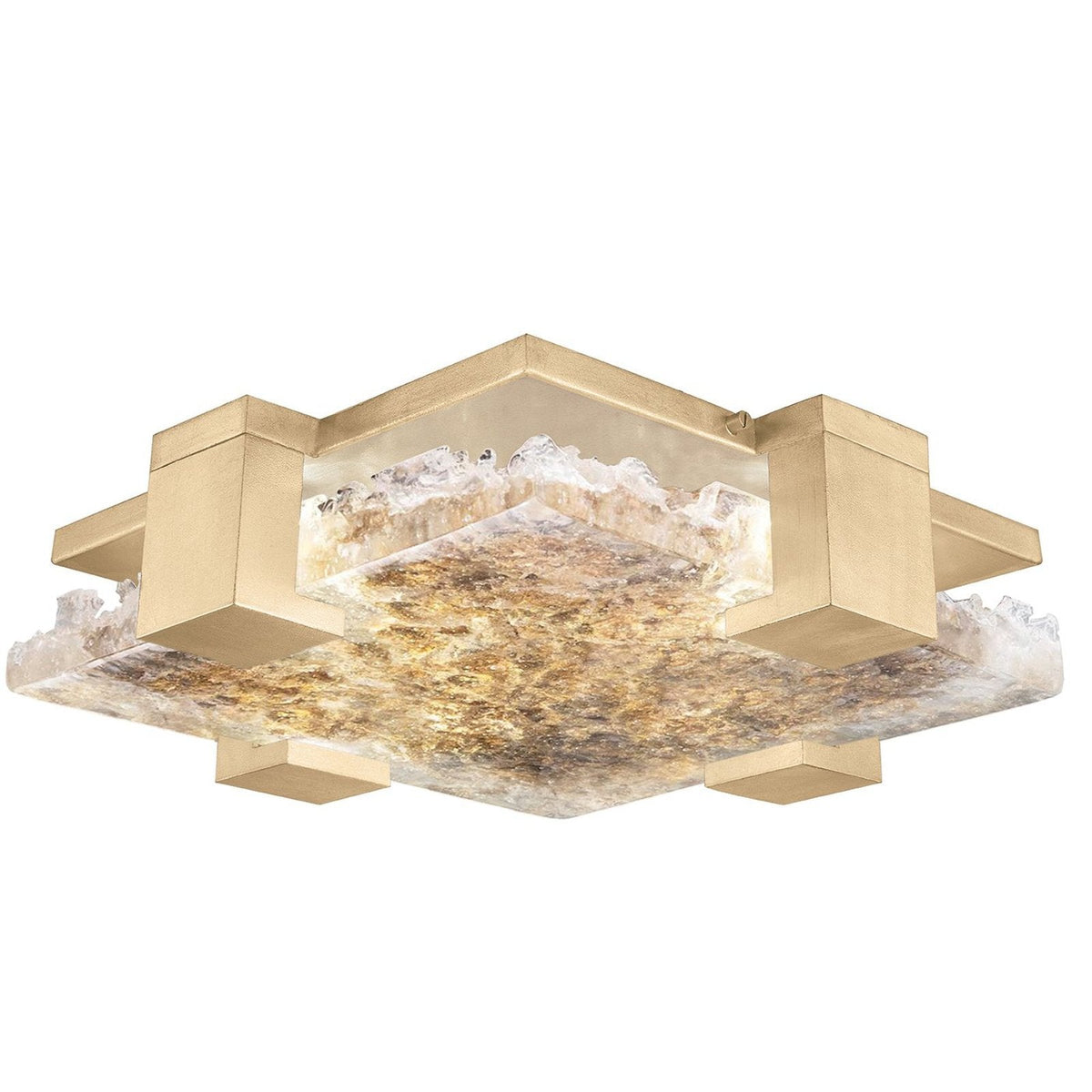 Zen Rake Cast Glass Waterproof LED Ceiling Light