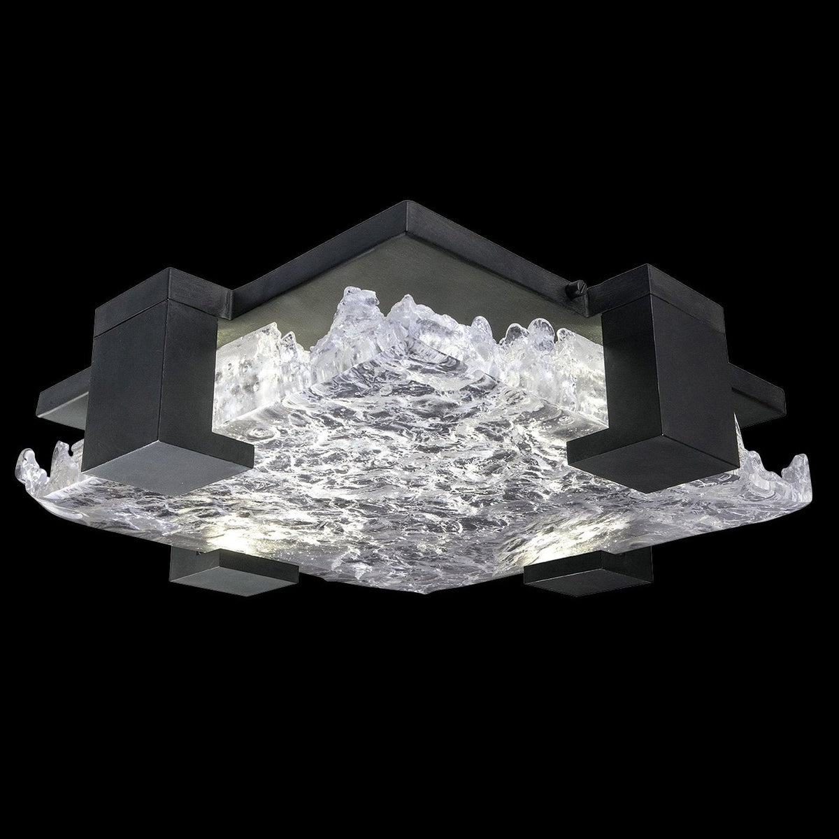 Zen Rake Cast Glass Waterproof LED Ceiling Light