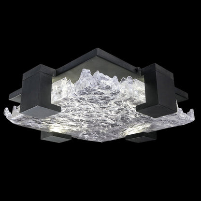 Zen Rake Cast Glass Waterproof LED Ceiling Light