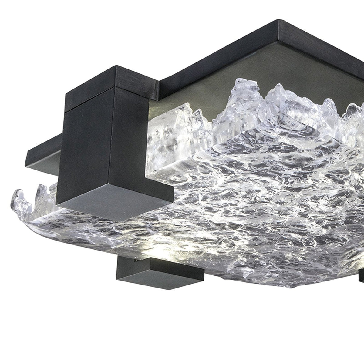 Zen Rake Cast Glass Waterproof LED Ceiling Light