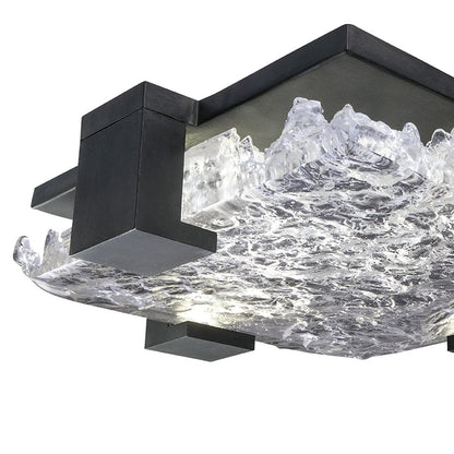 Zen Rake Cast Glass Waterproof LED Ceiling Light